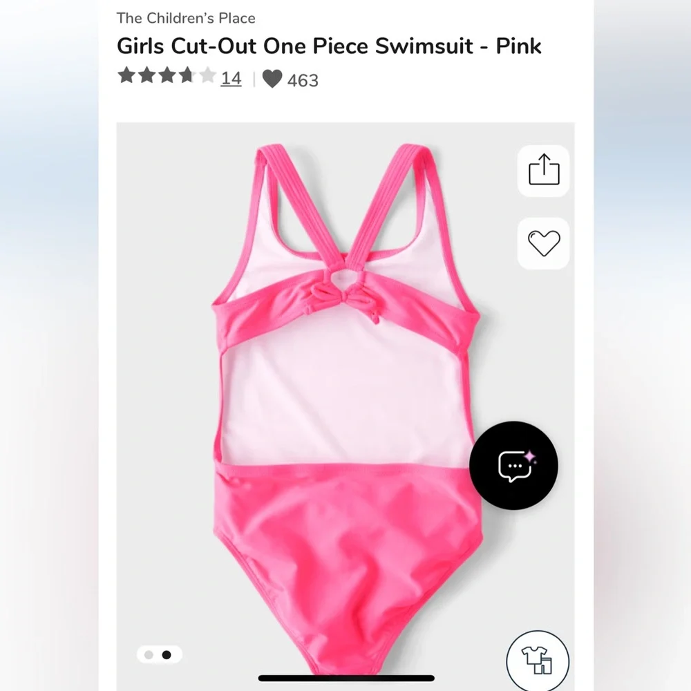 The Children's Place Vibrant Pink One-Piece Swimsuit (1)